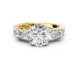 Yellow gold Round Cut Diamond Five-Stone Prong Set White Gold Ring_51