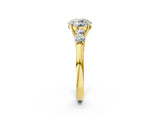 Yellow gold Round Cut Diamond Five-Stone Prong Set White Gold Ring_53