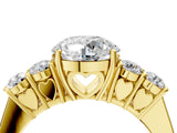 Yellow gold Round Cut Diamond Five-Stone Prong Set White Gold Ring_55