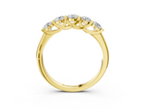 Yellow gold Round Cut Diamond Half Eternity Band with Prong Setting_7