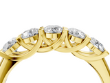 Yellow gold Round Cut Diamond Half Eternity Band with Prong Setting_8