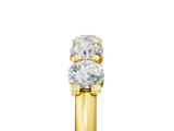 Yellow gold Round Cut Diamond Half Eternity Band with Prong Setting_9