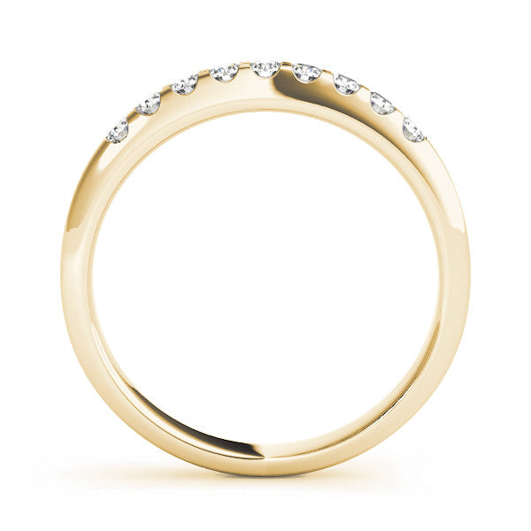 Yellow gold Round Cut Diamond Half-Eternity Band with Shared Prong Setting 1
