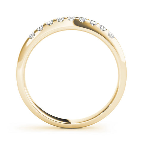 Yellow gold Round Cut Diamond Half-Eternity Band with Shared Prong Setting 1