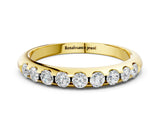 Yellow gold Round Cut Diamond Half-Eternity Band with Shared Prong Setting_4