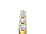 Yellow gold Round Cut Diamond Half-Eternity Band with Shared Prong Setting_9