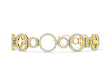 Yellow gold Round Cut Diamond Halo Circle Link Bracelet with Pave Setting_2