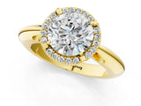 Yellow gold Round Cut Diamond Halo Engagement Ring with Split Shank and Four-Prong Setting_95
