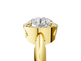 Yellow gold Round Cut Diamond Halo Engagement Ring with Split Shank and Four-Prong Setting_99
