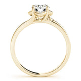 Yellow gold Round Cut Diamond Halo Pave Band Cushion Prong Ring 2