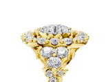 Yellow gold Round Cut Diamond Halo Ring with Pavé Band and Four-Prong Setting_50