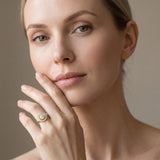 Yellow gold Round Cut Diamond Halo Ring with Pavé Band and Four-Prong Setting_58