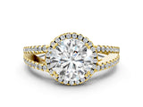 Yellow gold Round Cut Diamond Halo Split Shank Engagement Ring_39