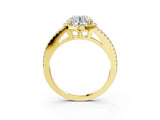 Yellow gold Round Cut Diamond Halo Split Shank Engagement Ring_42