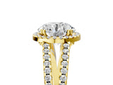 Yellow gold Round Cut Diamond Halo Split Shank Engagement Ring_44