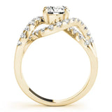 Yellow gold Round Cut Diamond Halo Twist Band with Four-Prong Setting 2