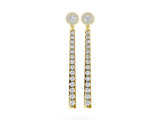 Yellow gold Round Cut Diamond Hinged Graduated Drop Earrings_8