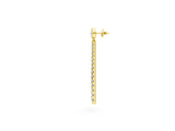 Yellow gold Round Cut Diamond Hinged Graduated Drop Earrings_9