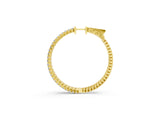 Yellow gold Round Cut Diamond Hoop Earrings with Pavé Setting and Prong Set Stones_9