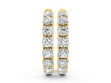 Yellow gold Round Cut Diamond Inside-Out Hoop Earrings with Shared Prong Setting_5