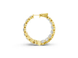 Yellow gold Round Cut Diamond Inside-Out Hoop Earrings with Shared Prong Setting_6