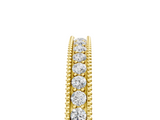 Yellow gold Round Cut Diamond Milgrain Eternity Band with Channel Setting_9