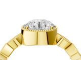 Yellow gold Round Cut Diamond Milgrain Marquise Band with Prong Setting_7