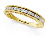 Yellow gold Round Cut Diamond Milgrain Pavé Eternity Band_5