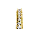 Yellow gold Round Cut Diamond Milgrain Pavé Eternity Band_9