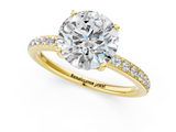 Yellow gold Round Cut Diamond Pavé Band Ring with Four-Prong Setting_37