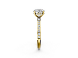 Yellow gold Round Cut Diamond Pavé Band Ring with Four-Prong Setting_38