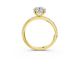 Yellow gold Round Cut Diamond Pavé Band Ring with Four-Prong Setting_39