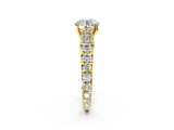 Yellow gold Round Cut Diamond Pavé Band Solitaire with Four-Prong Setting_18