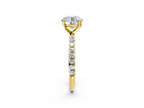 Yellow gold Round Cut Diamond Pavé Band Solitaire with Four-Prong Setting_6