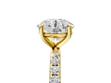 Yellow gold Round Cut Diamond Pavé Band Solitaire with Four-Prong Setting_9