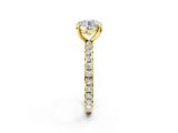 Yellow gold Round Cut Diamond Pavé Band with Four-Prong Setting_85