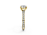 Yellow gold Round Cut Diamond Pavé Band with Four-Prong Setting_86