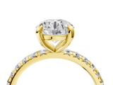 Yellow gold Round Cut Diamond Pavé Band with Four-Prong Setting_88