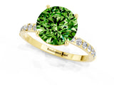 Yellow gold Round Cut Diamond Pavé Band with Six-Prong Setting_1