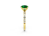 Yellow gold Round Cut Diamond Pavé Band with Six-Prong Setting_2