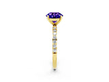 Yellow gold Round Cut Diamond Pavé Band with Six-Prong Setting_2