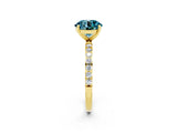 Yellow gold Round Cut Diamond Pavé Band with Six-Prong Setting_2