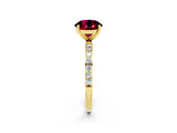Yellow gold Round Cut Diamond Pavé Band with Six-Prong Setting_2