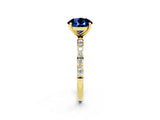 Yellow gold Round Cut Diamond Pavé Band with Six-Prong Setting_2