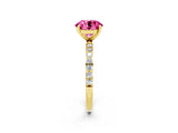 Yellow gold Round Cut Diamond Pavé Band with Six-Prong Setting_2