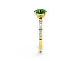 Yellow gold Round Cut Diamond Pavé Band with Six-Prong Setting_2