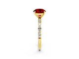 Yellow gold Round Cut Diamond Pavé Band with Six-Prong Setting_2