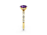 Yellow gold Round Cut Diamond Pavé Band with Six-Prong Setting_2