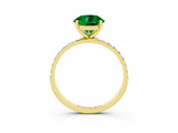 Yellow gold Round Cut Diamond Pavé Band with Six-Prong Setting_3