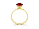 Yellow gold Round Cut Diamond Pavé Band with Six-Prong Setting_3